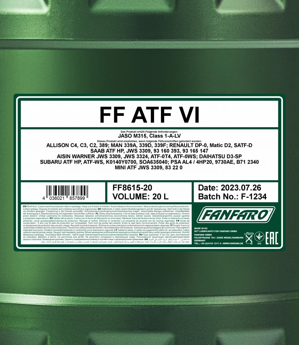 FANFARO Automatic transmission fluid FF8615-20