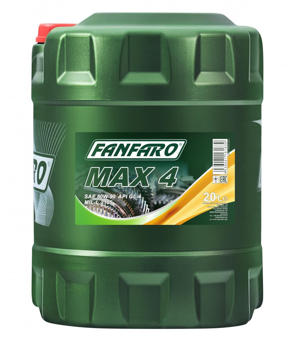 FANFARO MAX 4 FF8701-20 Transmission fluid 80W-90, Capacity: 20l