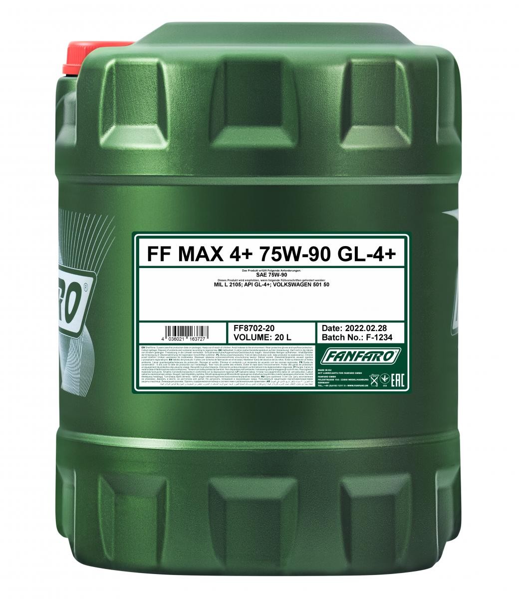 FANFARO MAX 4+ FF8702-20 Manual Transmission Oil Capacity: 20l, 75W-90