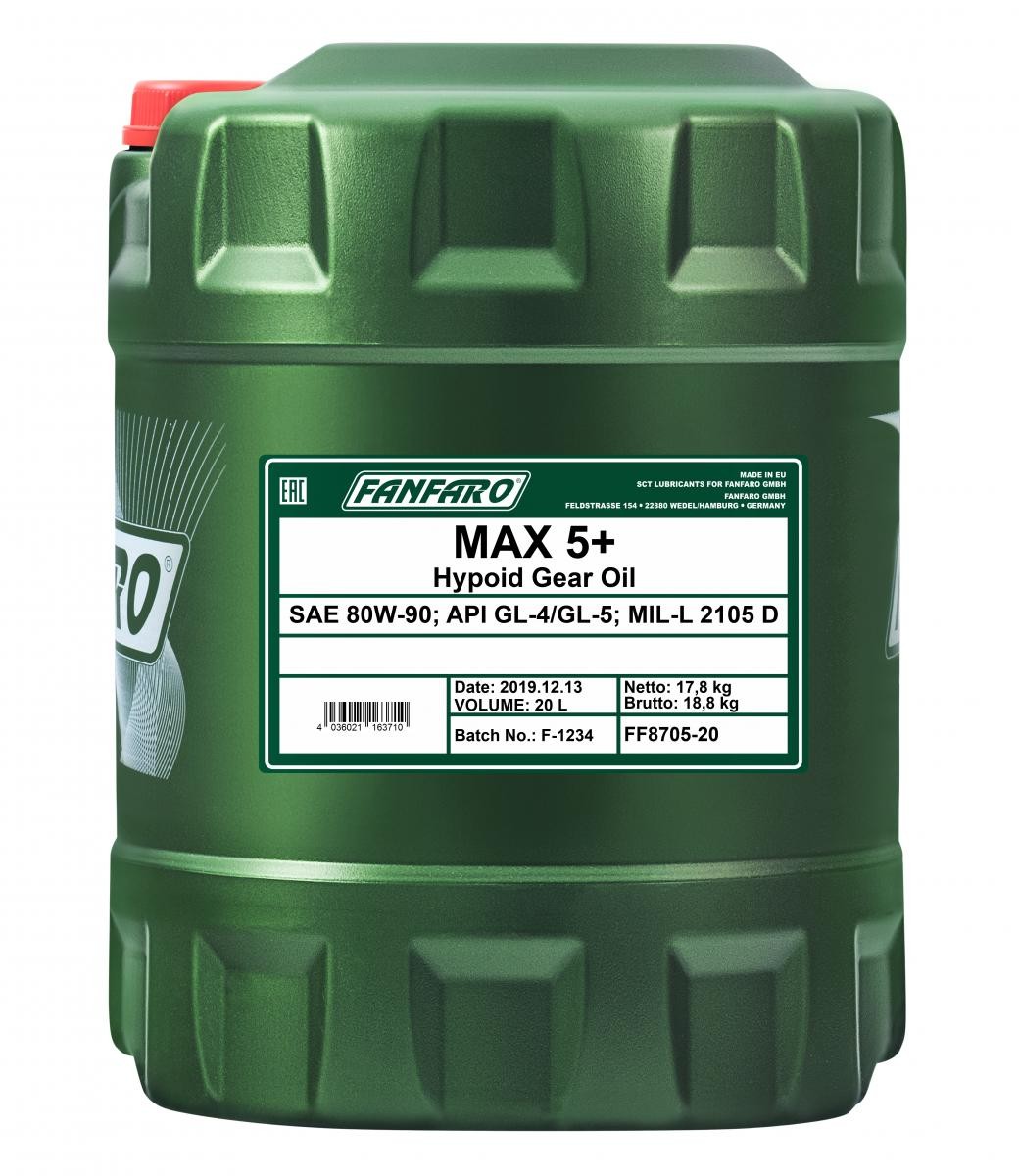 FANFARO MAX 5+ Capacity: 20l, 80W-90 Manual Transmission Oil FF8705-20 buy