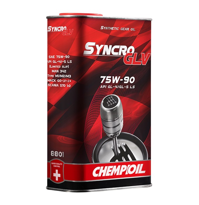 CHEMPIOIL Syncro, GLV GL-5 75W-90, Capacity: 1l API GL-4, API GL-5, Mack GO-J, Mack GO-J Plus, MAN 342 M1, MAN 342 M2, MAN 342 M3, Scania STO 1:0, Manual Transmission, Differential Gear with limited slip Transmission oil CH8801-1ME buy