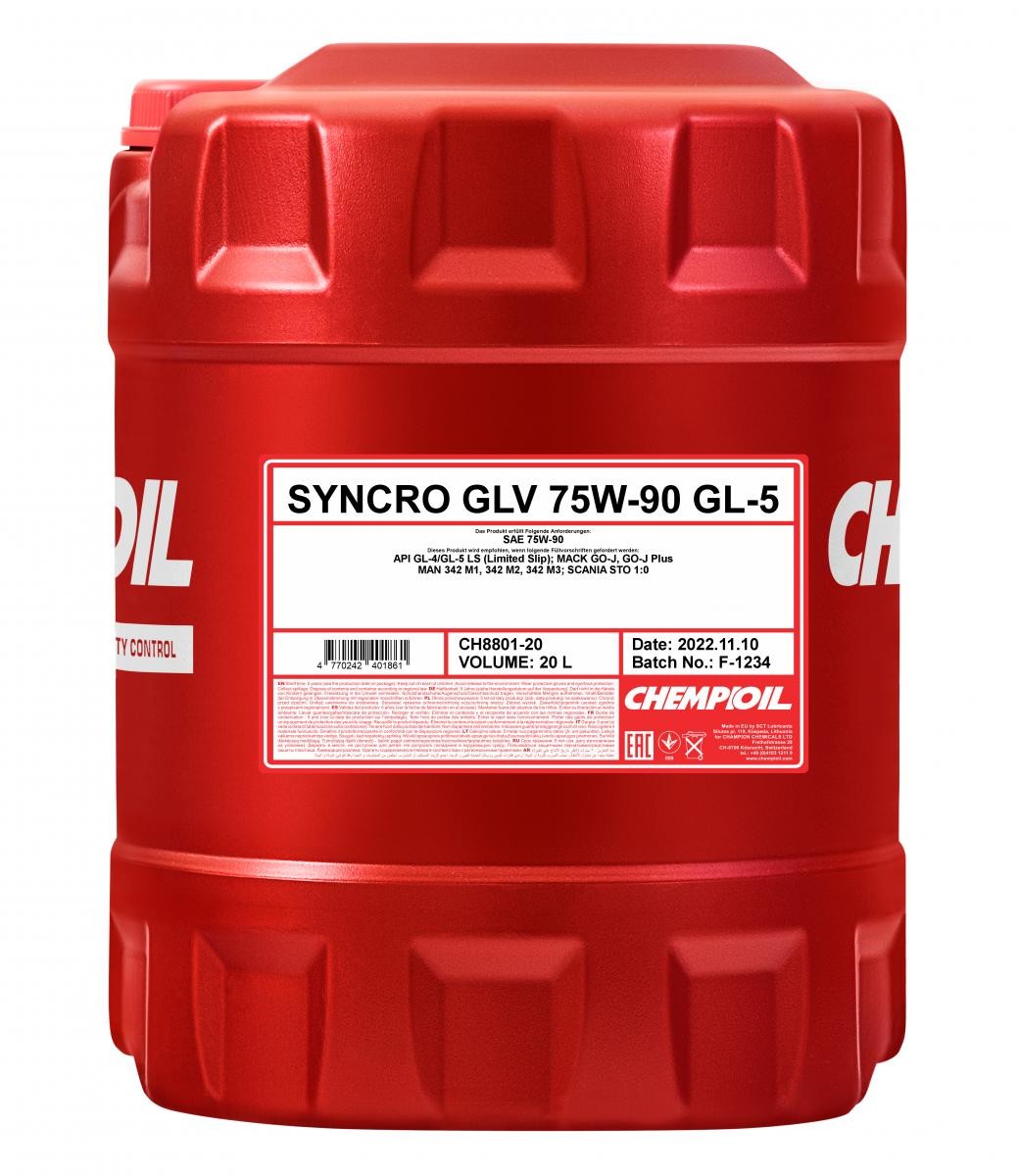 CHEMPIOIL Syncro GLV GL-5 CH880120 Gearbox oil and transmission oil VW Transporter T5 2.0 TSI 4motion 204 hp Petrol 2012 price