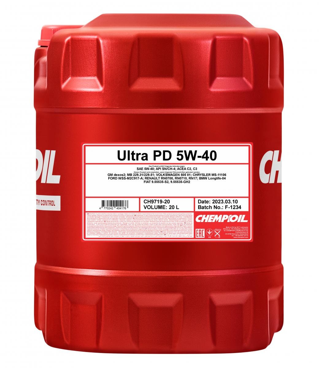 Kaufen Sie Motorenöl CHEMPIOIL CH9719-20 Ultra, PD 5W-40, 20l, Synthetiköl