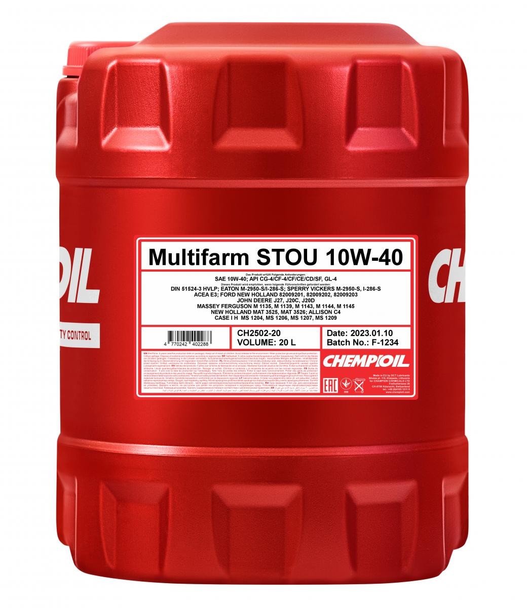 Engine oil MAT 3525 CHEMPIOIL - CH2502-20 Multifarm, STOU