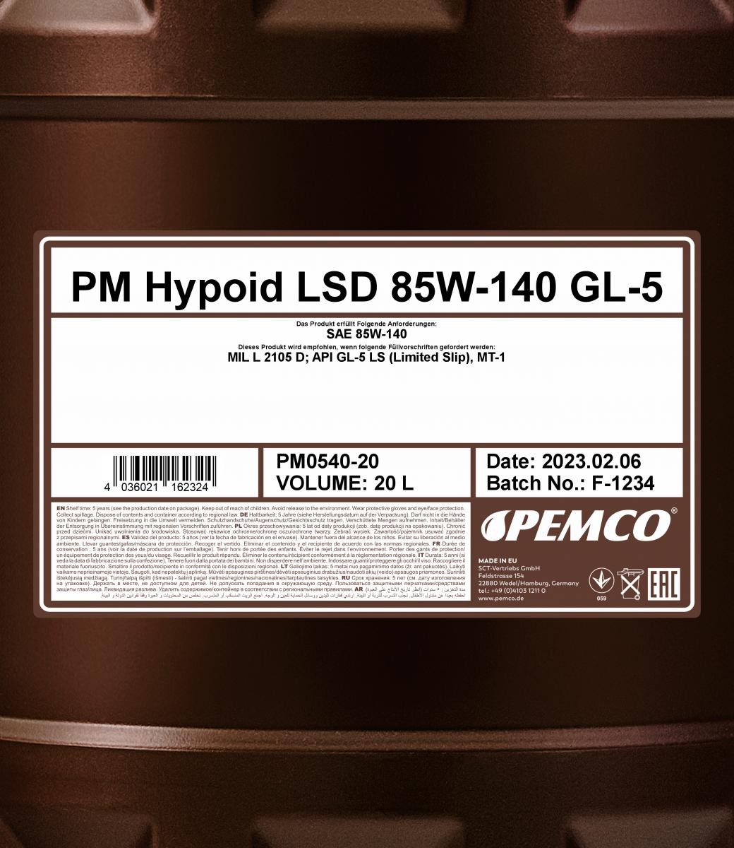 PEMCO Manual Transmission Oil PM0540-20