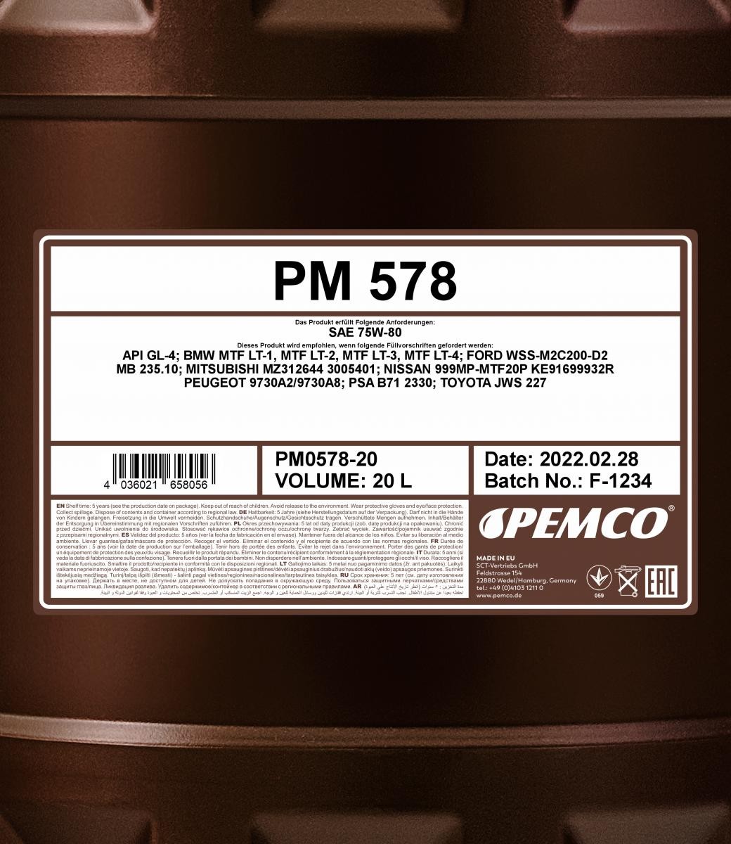 PEMCO Manual Transmission Oil PM0578-20