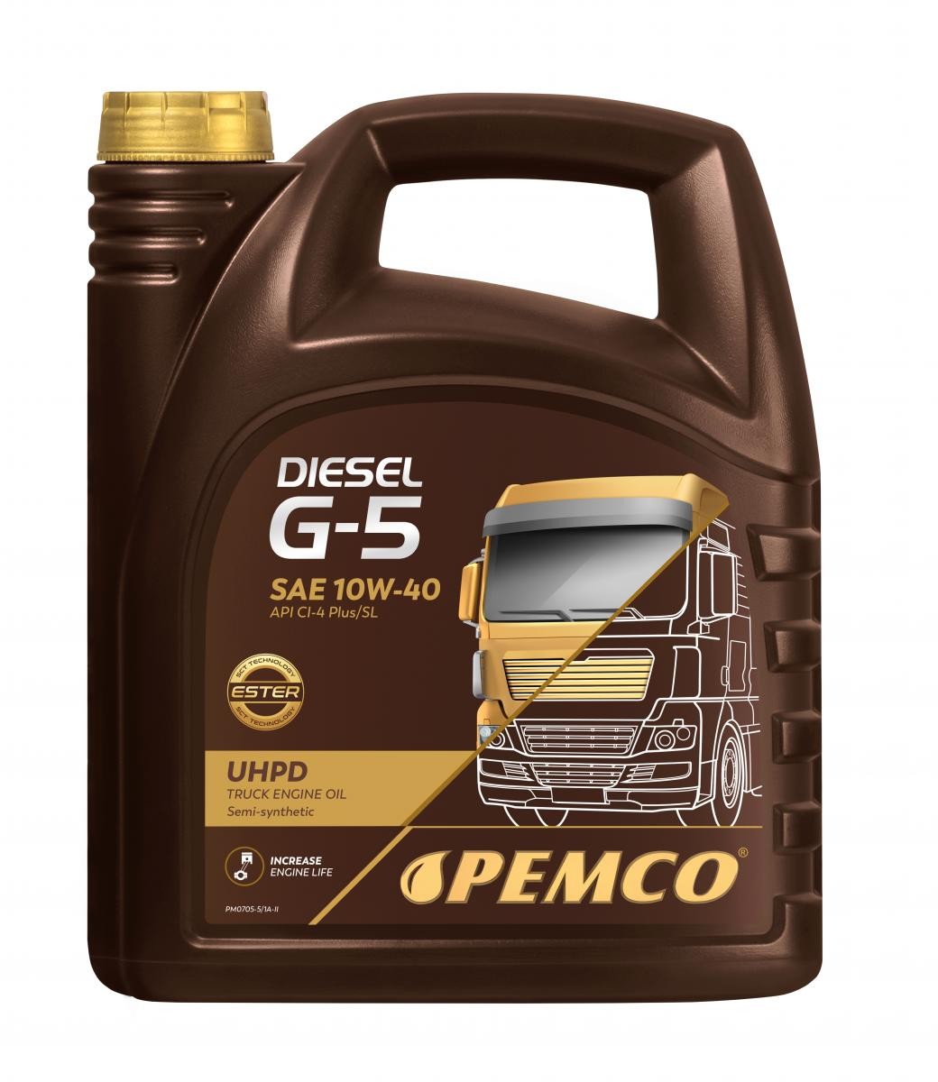 Buy Engine oil PEMCO diesel PM0705-5 Truck UHPD, DIESEL G-5 UHPD 10W-40, 5l, Part Synthetic Oil