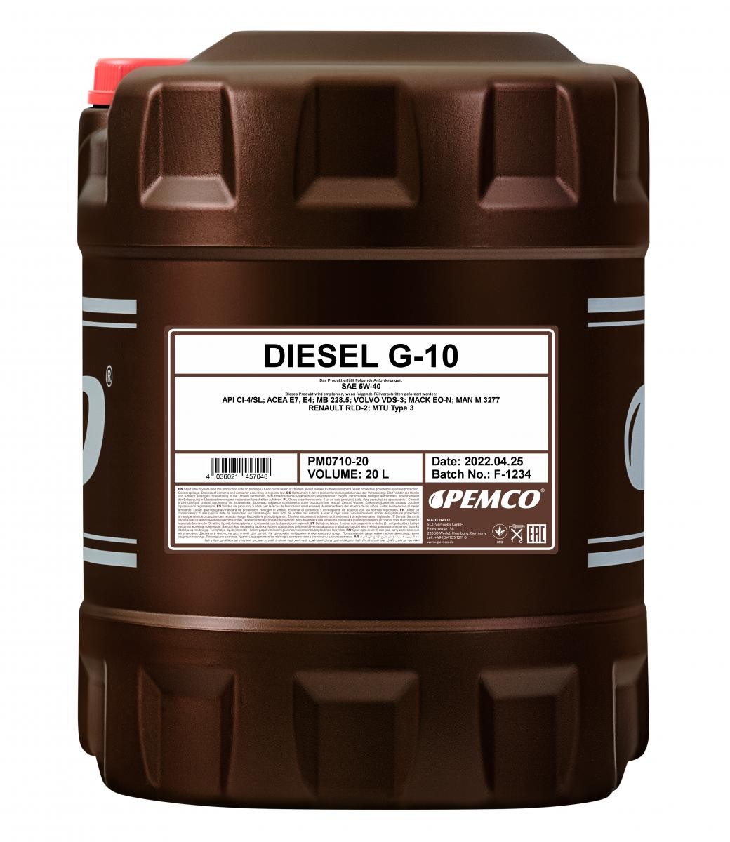 Car oil PEMCO 5W-40, 20l, Synthetic Oil longlife PM0710-20