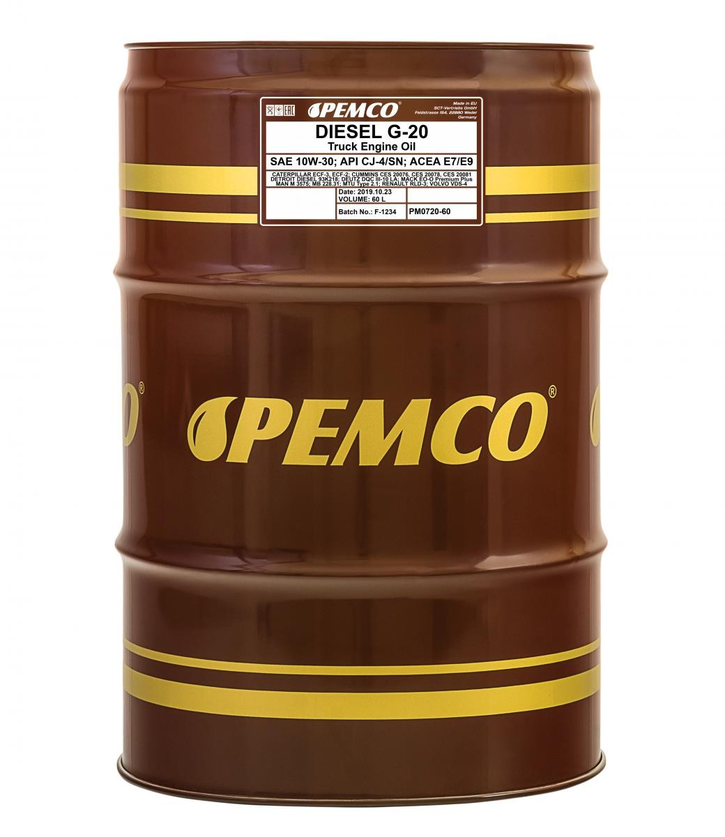 PEMCO Truck SHPD, DIESEL G-20 10W-30, 60l, Synthetic Oil Motor oil PM0720-60 buy