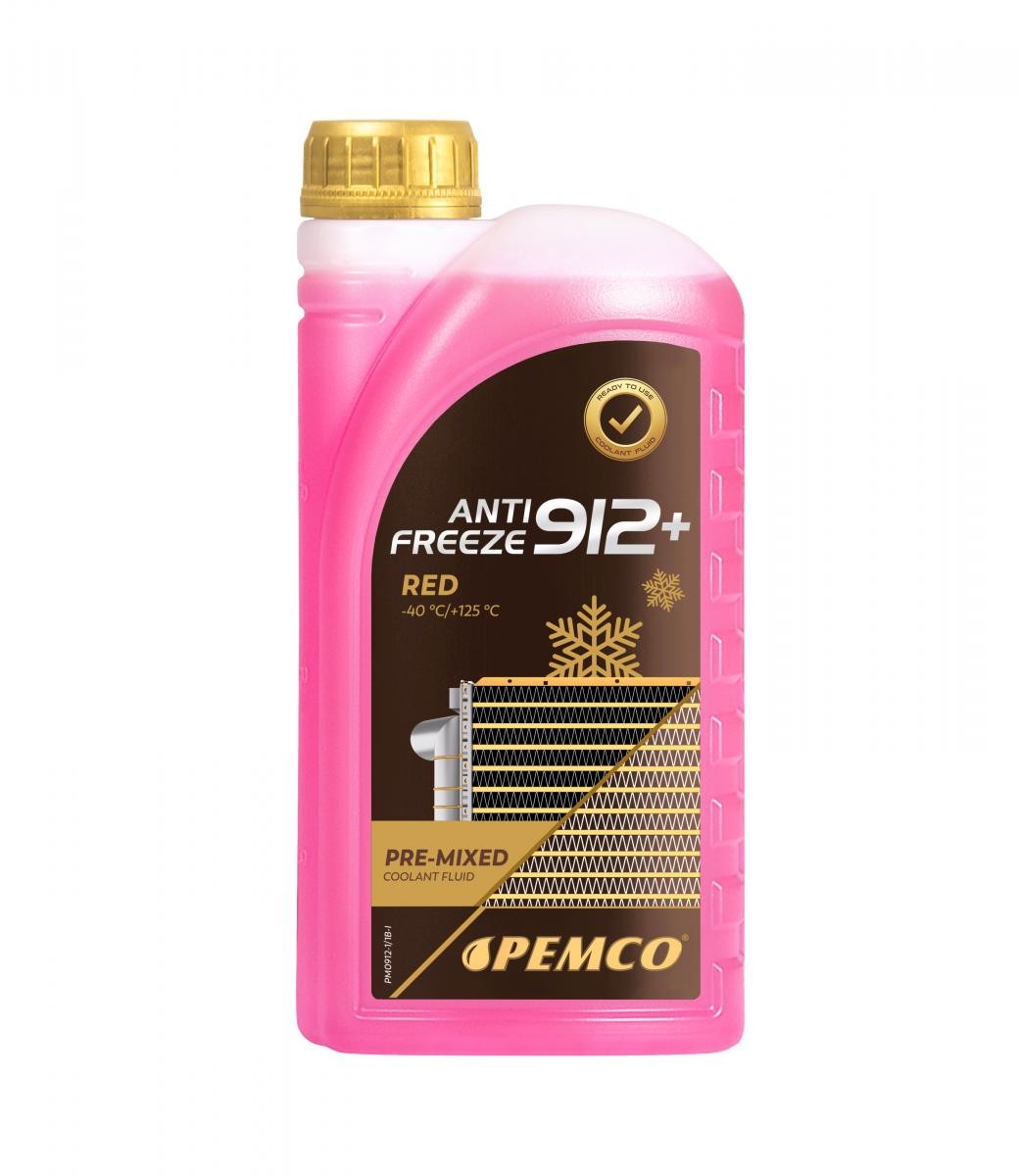 PEMCO Antifreeze 912+, -40 PM0912-1 Kylarvätska G12 Röd, 1l