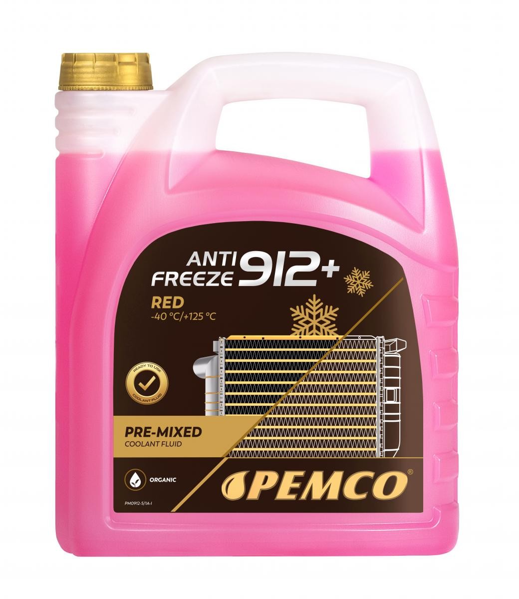 PEMCO Antifreeze 912+, -40 G12 red, 5l G12, Temperature range from: -40°C Coolant PM0912-5 buy
