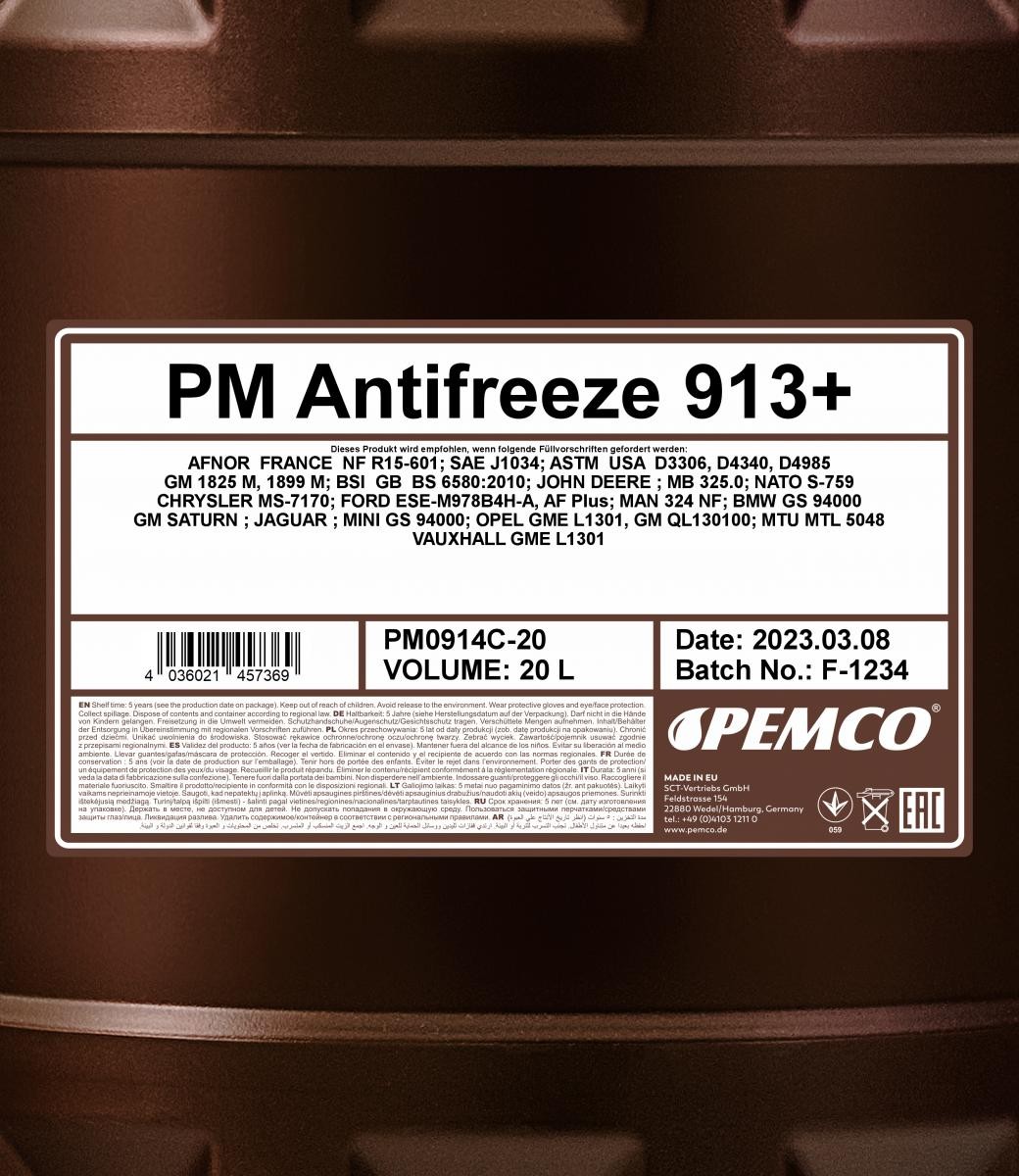 PEMCO Glycol coolant PM0914C-20