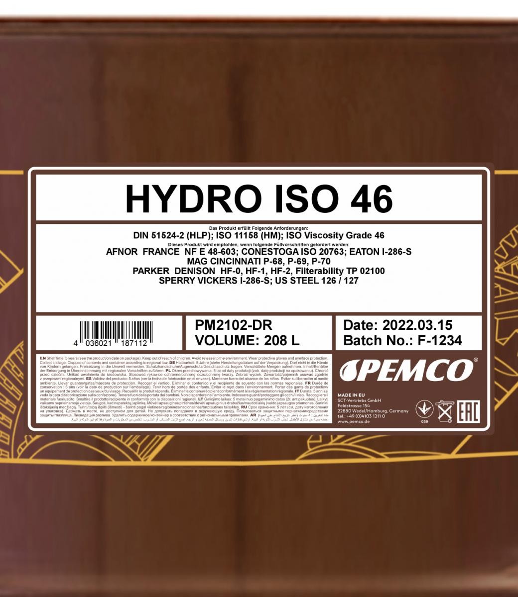 PEMCO Hydrauliköl PM2102-DR