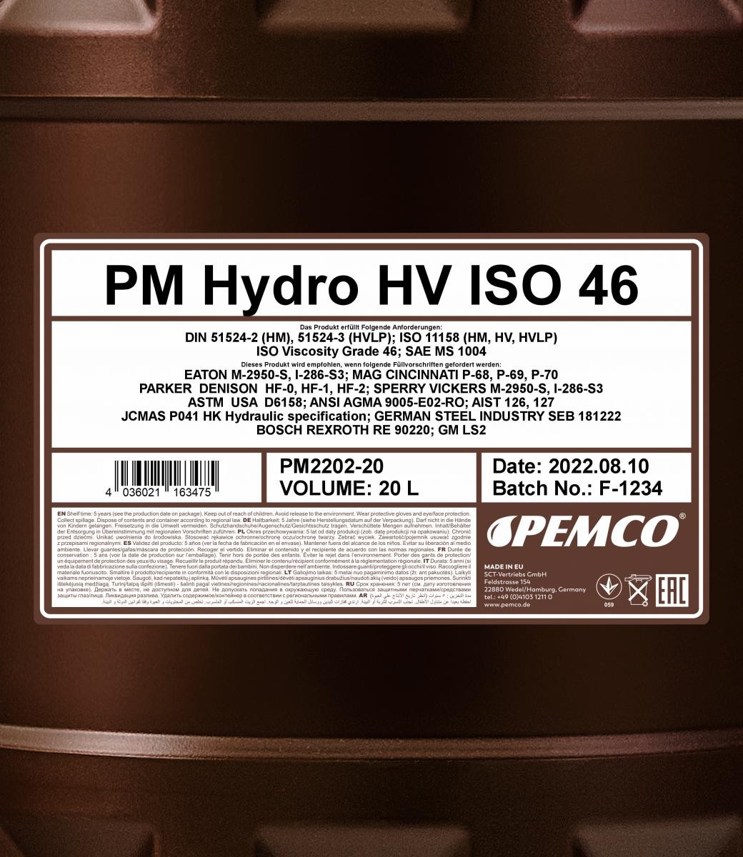 PEMCO Hydrauliköl PM2202-20