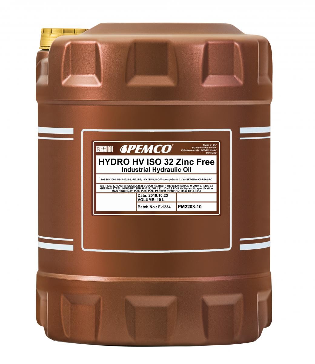 PEMCO Hydro HV Zinc Free Capacity: 10l Hydraulic fluid PM2208-10 buy