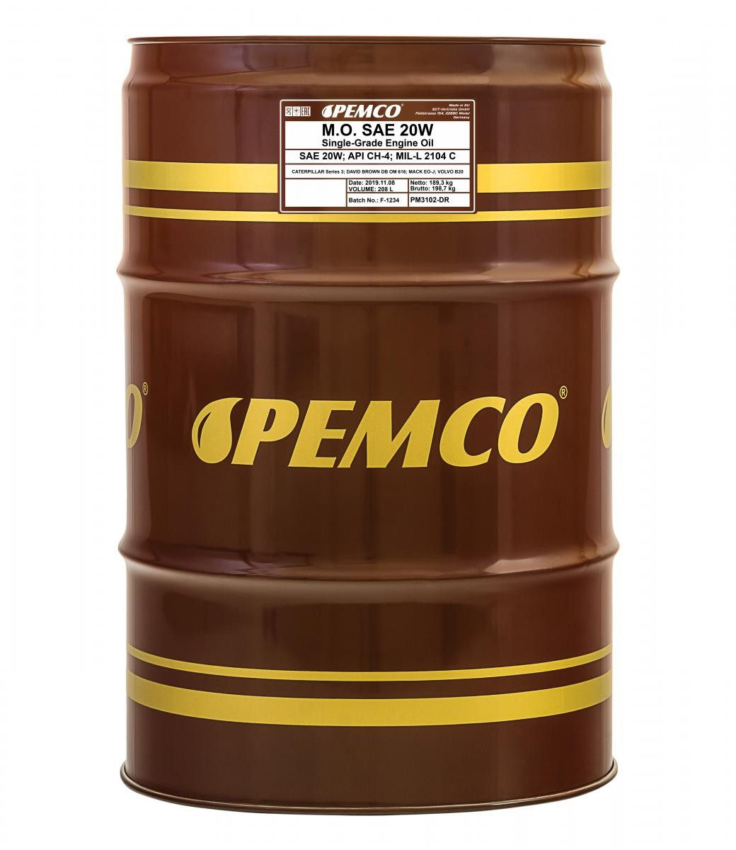 PEMCO M.O. SAE 20W SAE 20, 208l Motor oil PM3102-DR buy