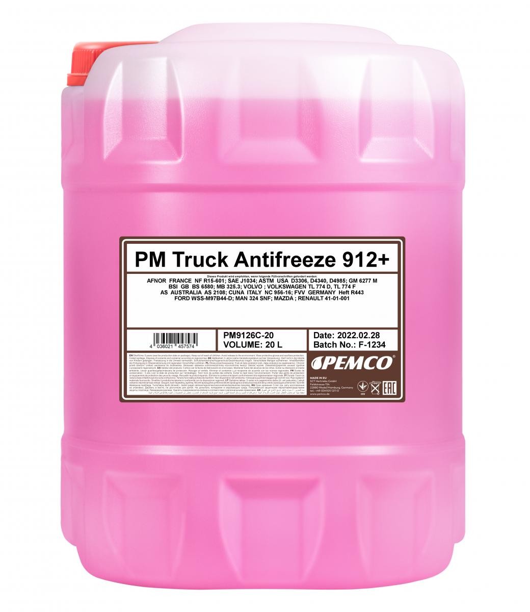 PM9126C-20 PEMCO Truck Antifreeze912+ Kühlmittel G12 Rot, 20l, -38