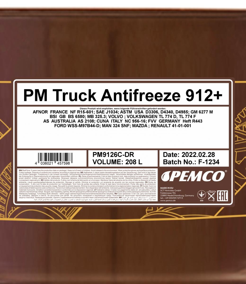 PEMCO PM9126C-DR Kühlmittel für FAP B-Series LKW in Original Qualität