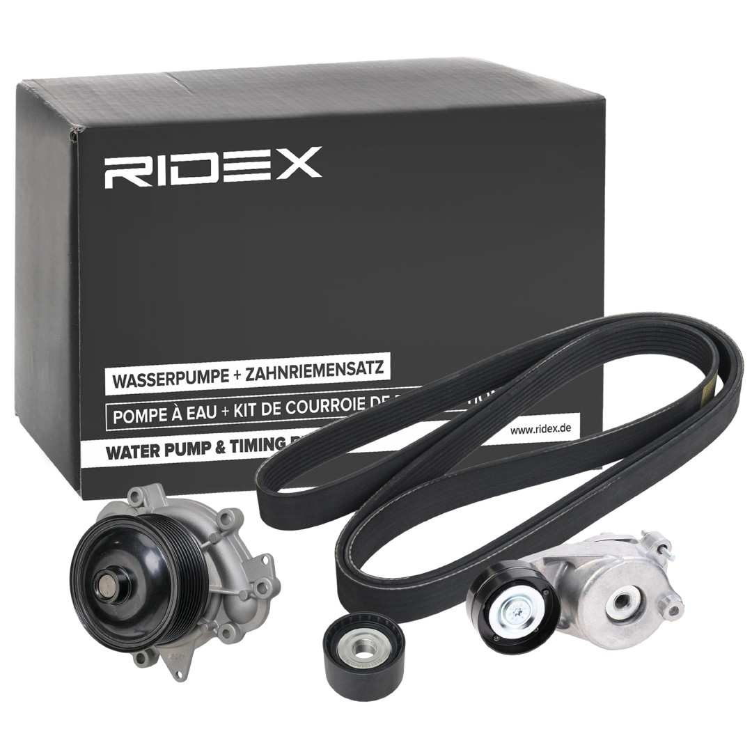 RIDEX with water pump Water Pump + V-Ribbed Belt Kit 4172P0044 buy