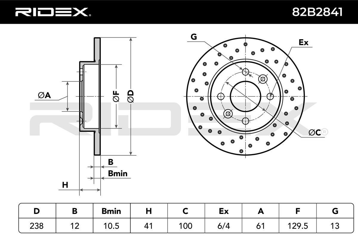 RIDEX Brake rotors 82B2841