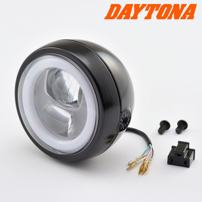 DAELIM AROMA Hauptscheinwerfer LED, 12V, mit Abblendlicht, mit Fernlicht, mit Begrenzungslicht x 135 mm, rund DAYTONA Capsule120 88633