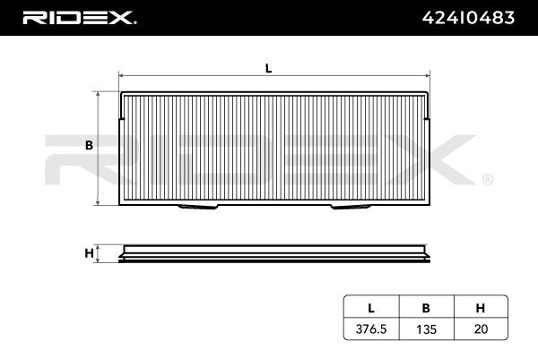 OEM-quality RIDEX 424I0483 Air conditioner filter
