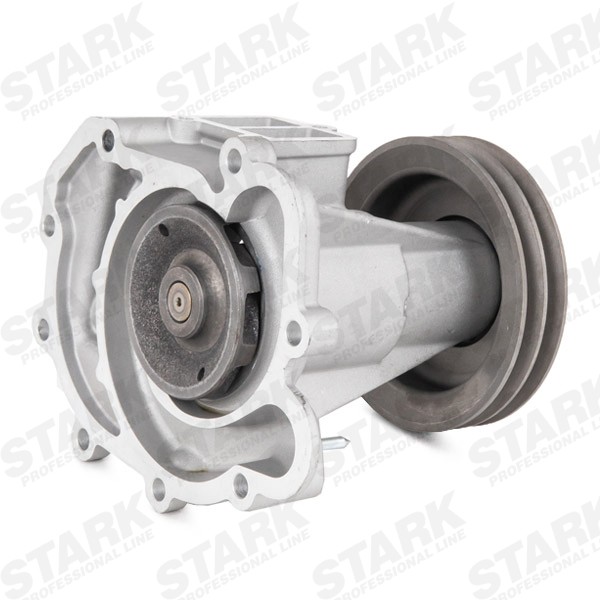 STARK SKWP-0520389 Water pump Number of Teeth: 2, Cast Aluminium, with double pulley, with gaskets/seals, Metal, for v-belt use