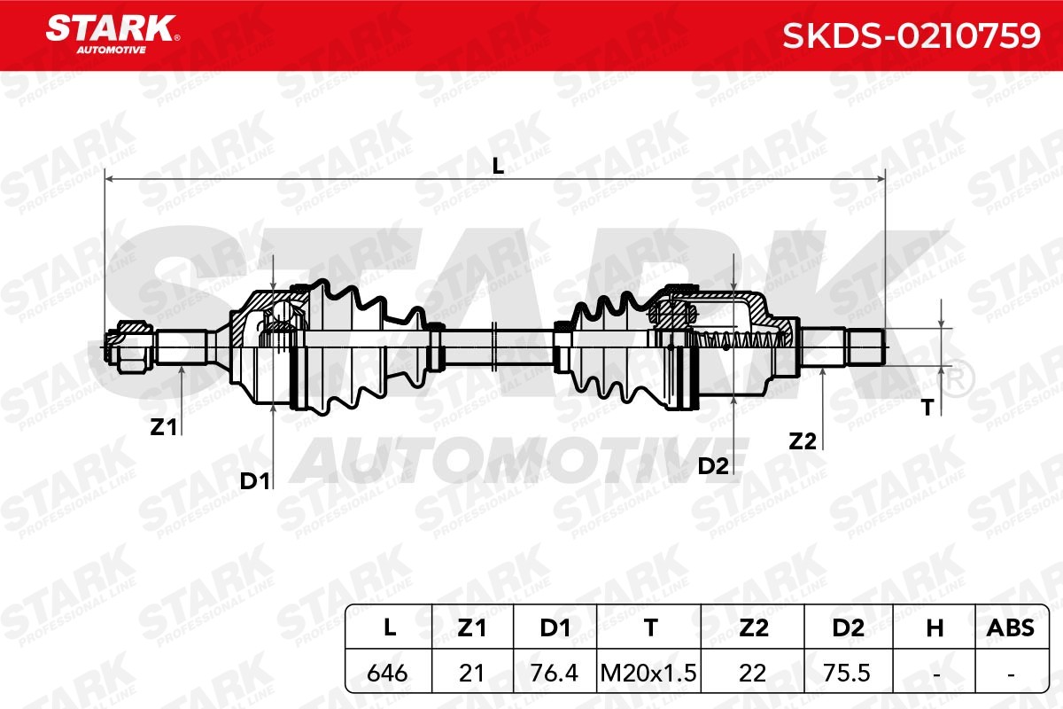 Drive shaft SKDS-0210759 from STARK
