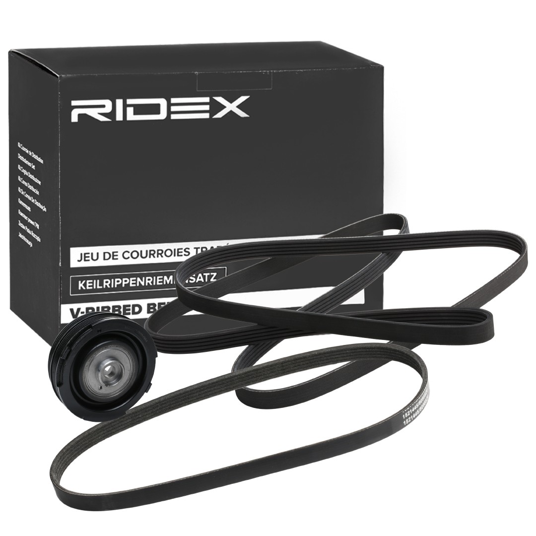 Original RIDEX Auxiliary belt kit 542R0537 for BMW 5 Series