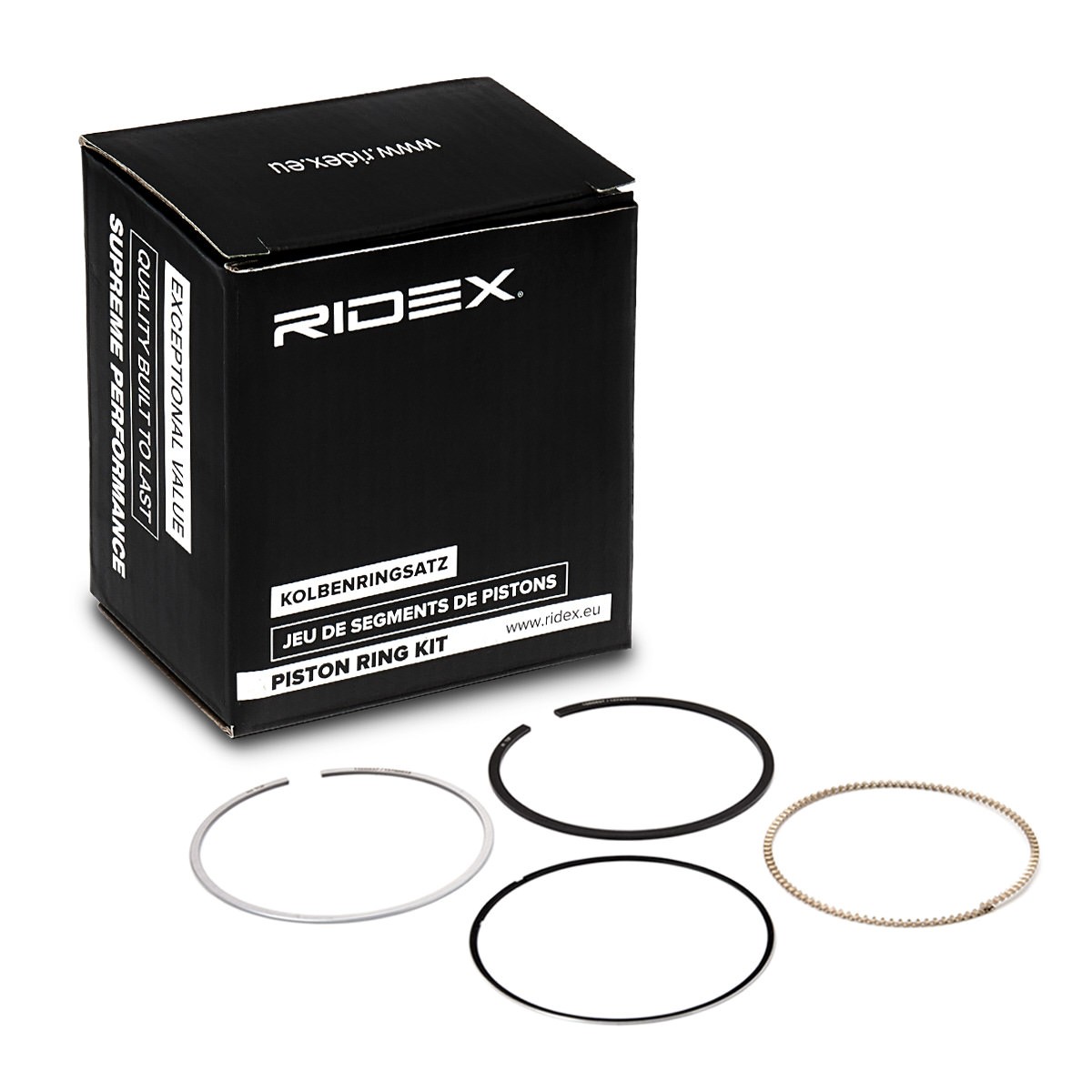 Original 444P0058 RIDEX Piston ring kit VW