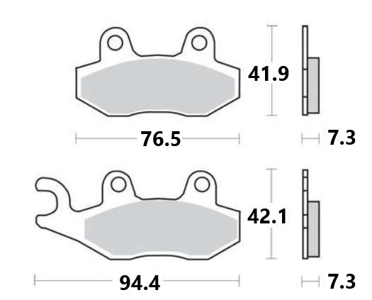 Motorrad BREMBO Carbon Ceramic Keramik Höhe 1: 41.9mm, Höhe 2: 42.1mm, Dicke/Stärke: 7.3mm Bremsbeläge 07049 günstig kaufen