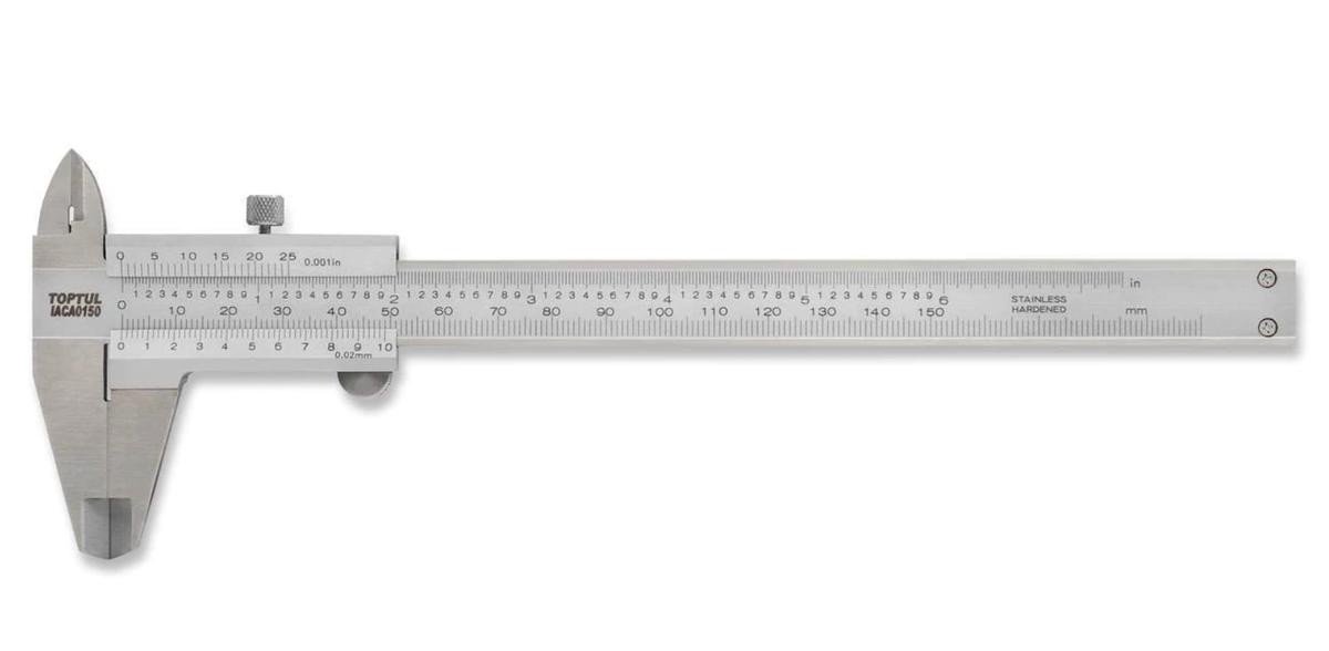 Maestro Copiar riqueza IACA0150 TOPTUL Calibrador vernier Precisión de medición +/-: 0.02mm, gama  de medición hasta: 150mm ➤ AUTODOC