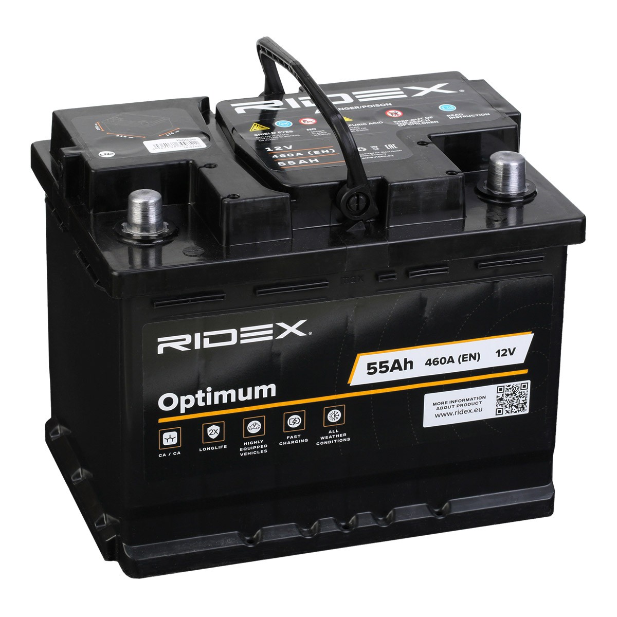 RIDEX 1S0025 Batterie 12V 60Ah 540A B13 Bleiakkumulator, mit