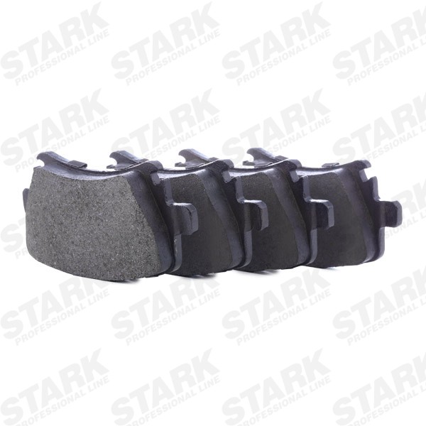 STARK SKBP-0012035 Disc pads Rear Axle, Low-Metallic, prepared for wear indicator, excl. wear warning contact, with brake caliper screws, with accessories