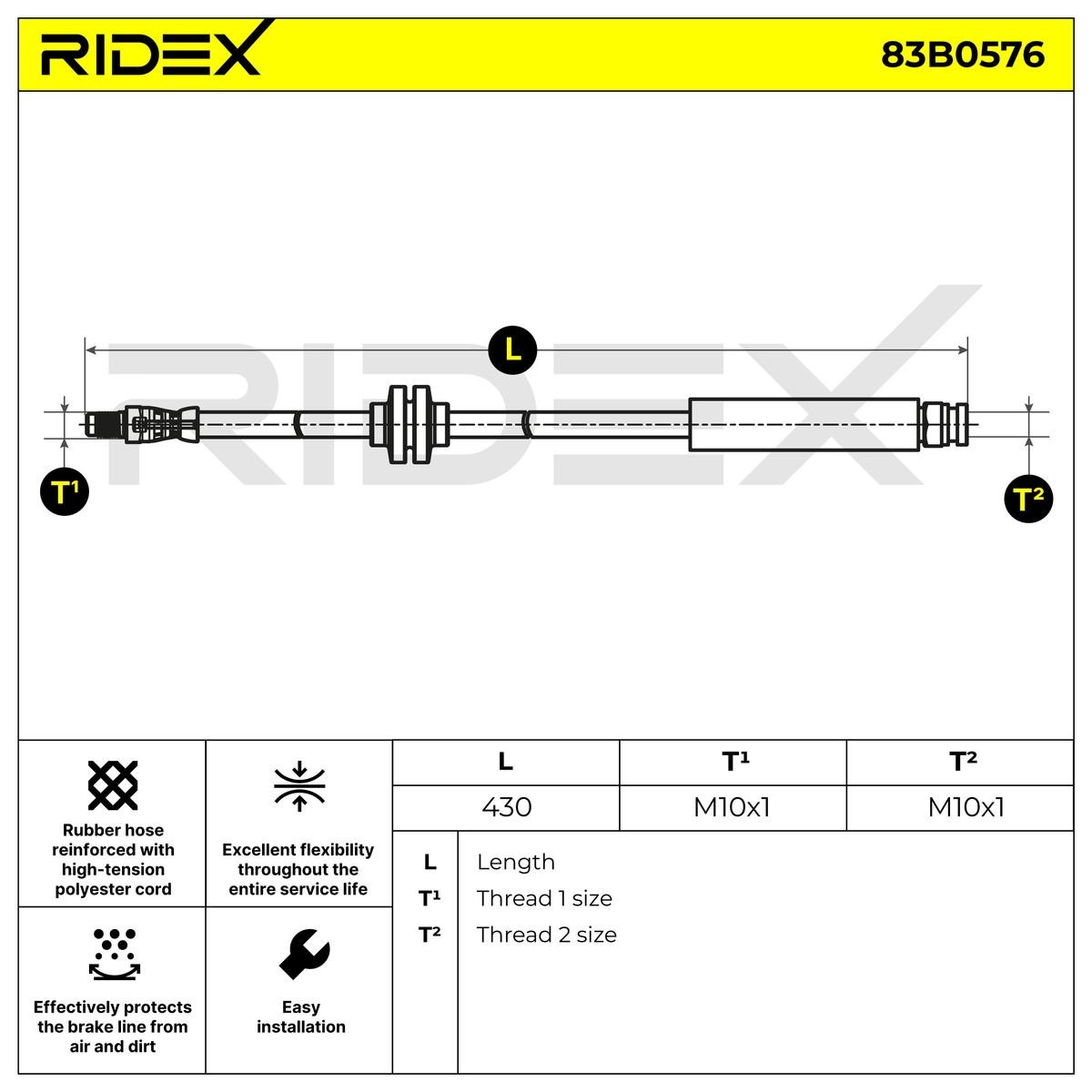 RIDEX Brake hoses 83B0576