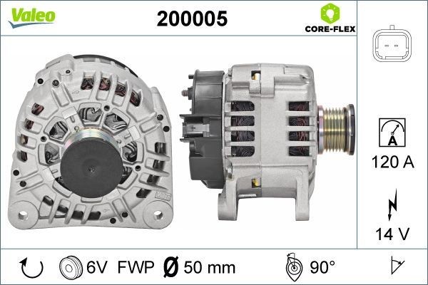 Original VALEO Generator 200005 for OPEL VIVARO
