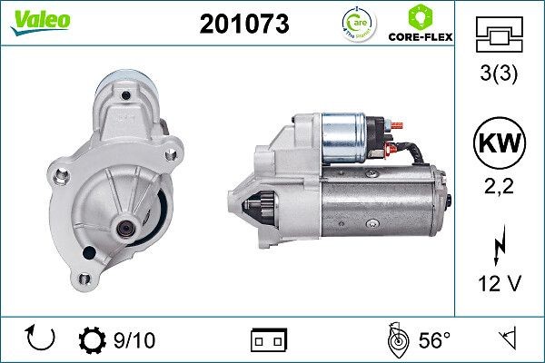 Original 201073 VALEO Starter motors PEUGEOT