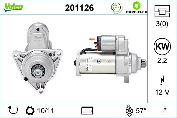 VALEO 201126 Starter motor 02B-911-023-AX