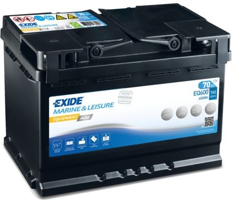 Original EXIDE Start stop battery EQ600 for AUDI 100