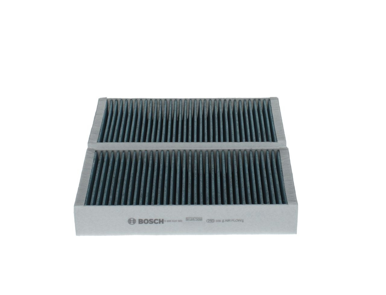 0986628560 Air con filter A 8560 BOSCH Activated Carbon Filter, 253 mm x 134 mm x 40 mm