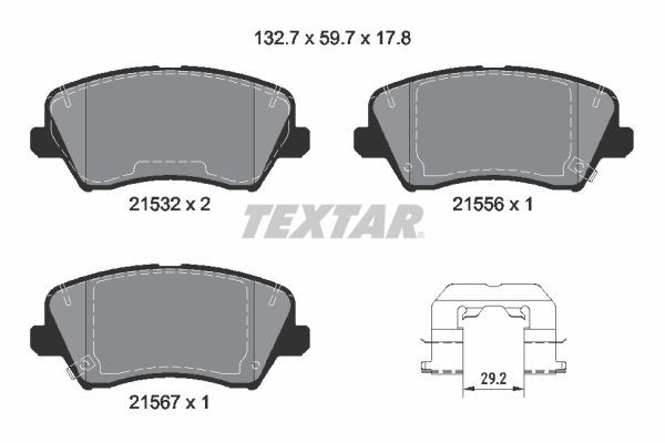 21532 TEXTAR 2153201 Brake pad set 58101-A5A30