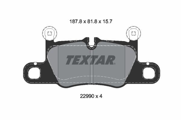 22990 TEXTAR prepared for wear indicator Height: 81,8mm, Width: 187,8mm, Thickness: 15,7mm Brake pads 2299001 buy