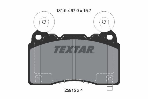 TEXTAR 2591501 Brake pad set with acoustic wear warning