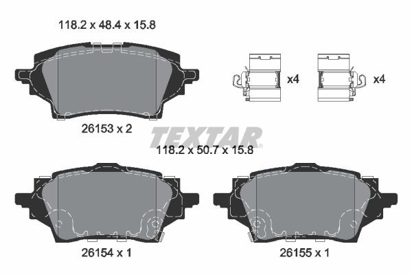 TEXTAR 2615301 Brake pads MAZDA 2 Hatchback (XP210)