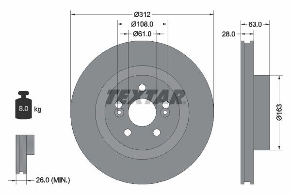 Renault CLIO Brake discs 15810820 TEXTAR 92167703 online buy