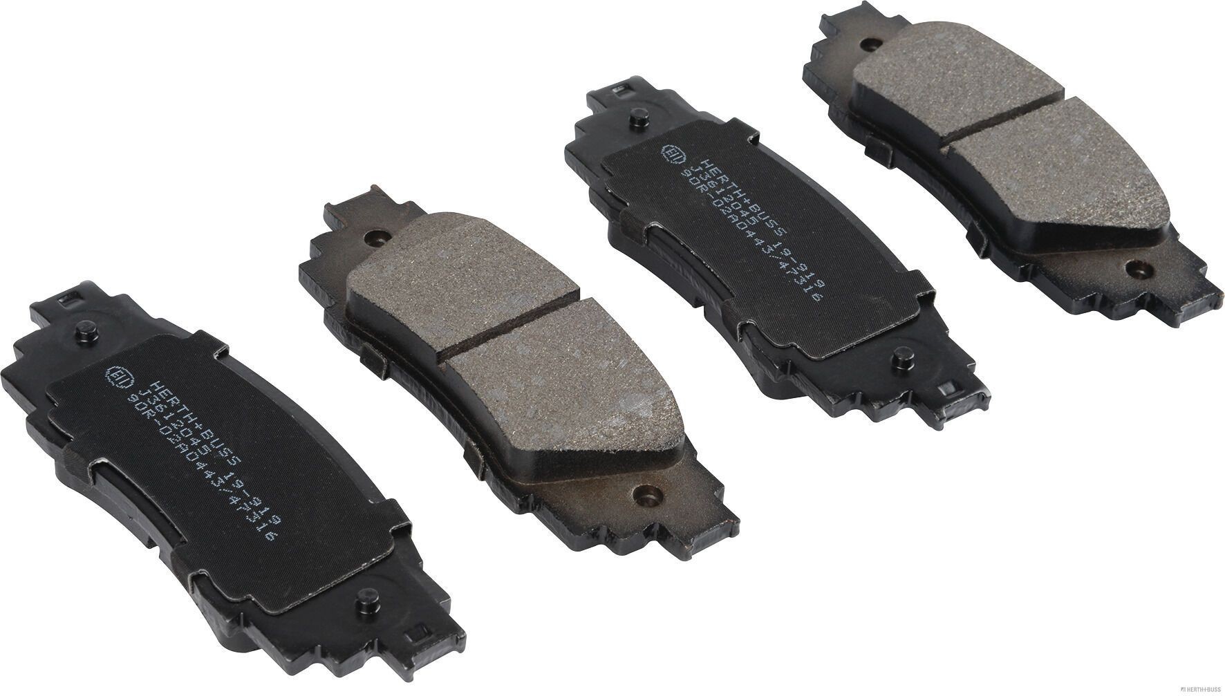 HERTH+BUSS JAKOPARTS without acoustic wear warning Height: 43mm, Width: 121,2mm, Thickness: 14,5mm Brake pads J3612045 buy