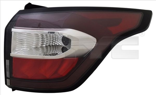 11-14712-16-9 TYC Tail lights FORD Left, LED, black, with bulb holder