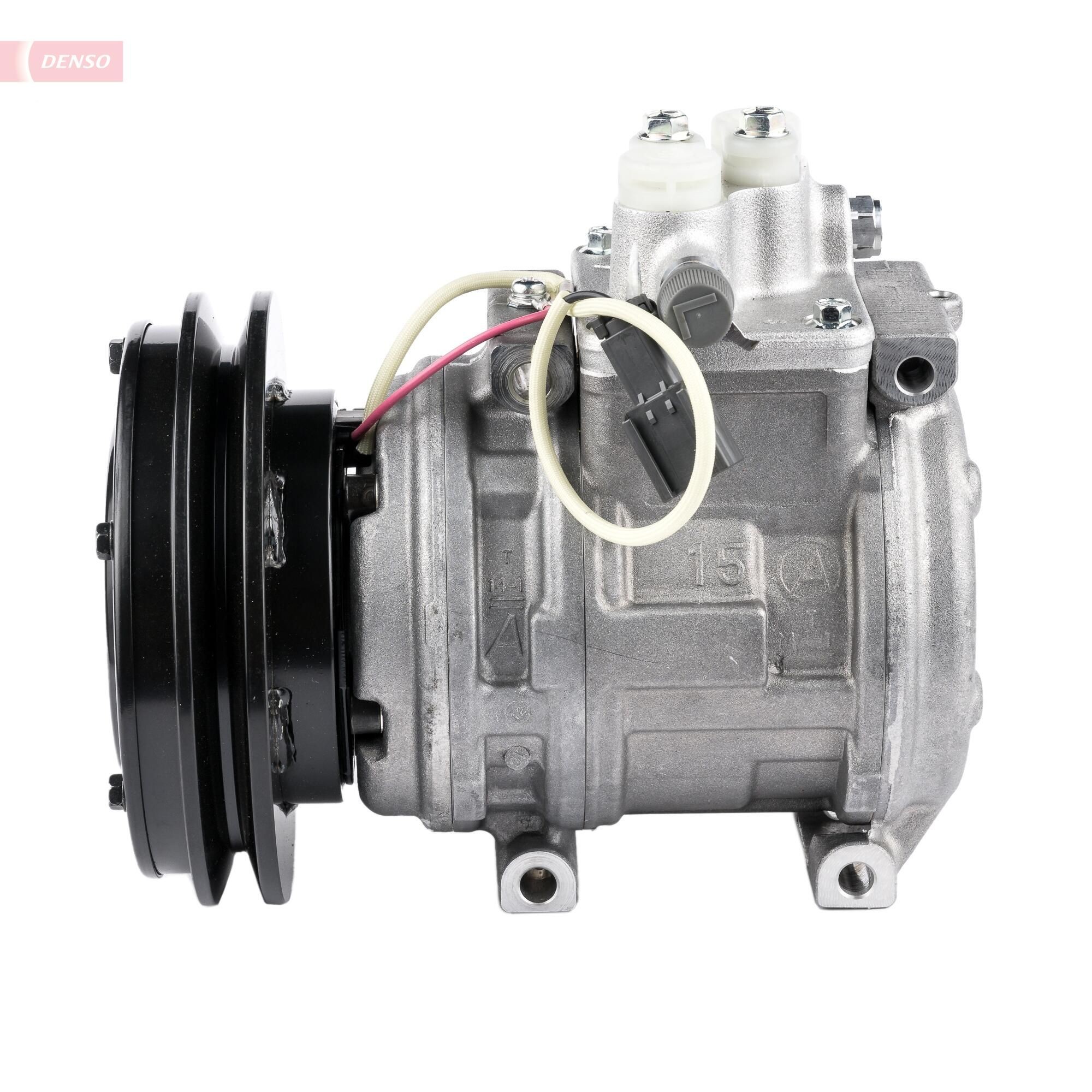 DENSO DCP99826 Air conditioner compressor 10PA15C, 24V, PAG 46, R 134a, with magnetic clutch