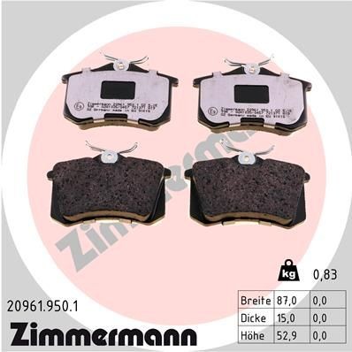Great value for money - ZIMMERMANN Brake pad set 20961.950.1