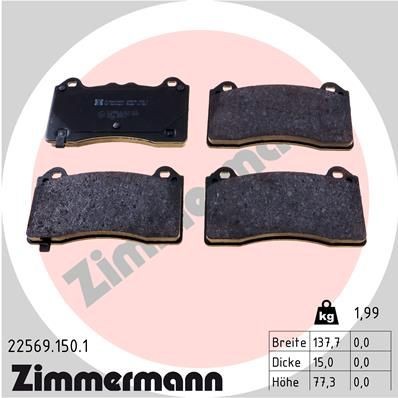 Ford FOCUS Disk brake pads 15818105 ZIMMERMANN 22569.150.1 online buy